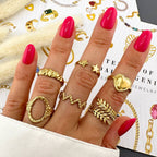 Leafs Ring, 18K Gold Plated Steel