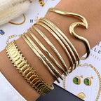 Bracelet, 18K Gold Plated Steel
