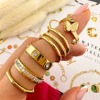 Ring, 18K Gold Plated Steel