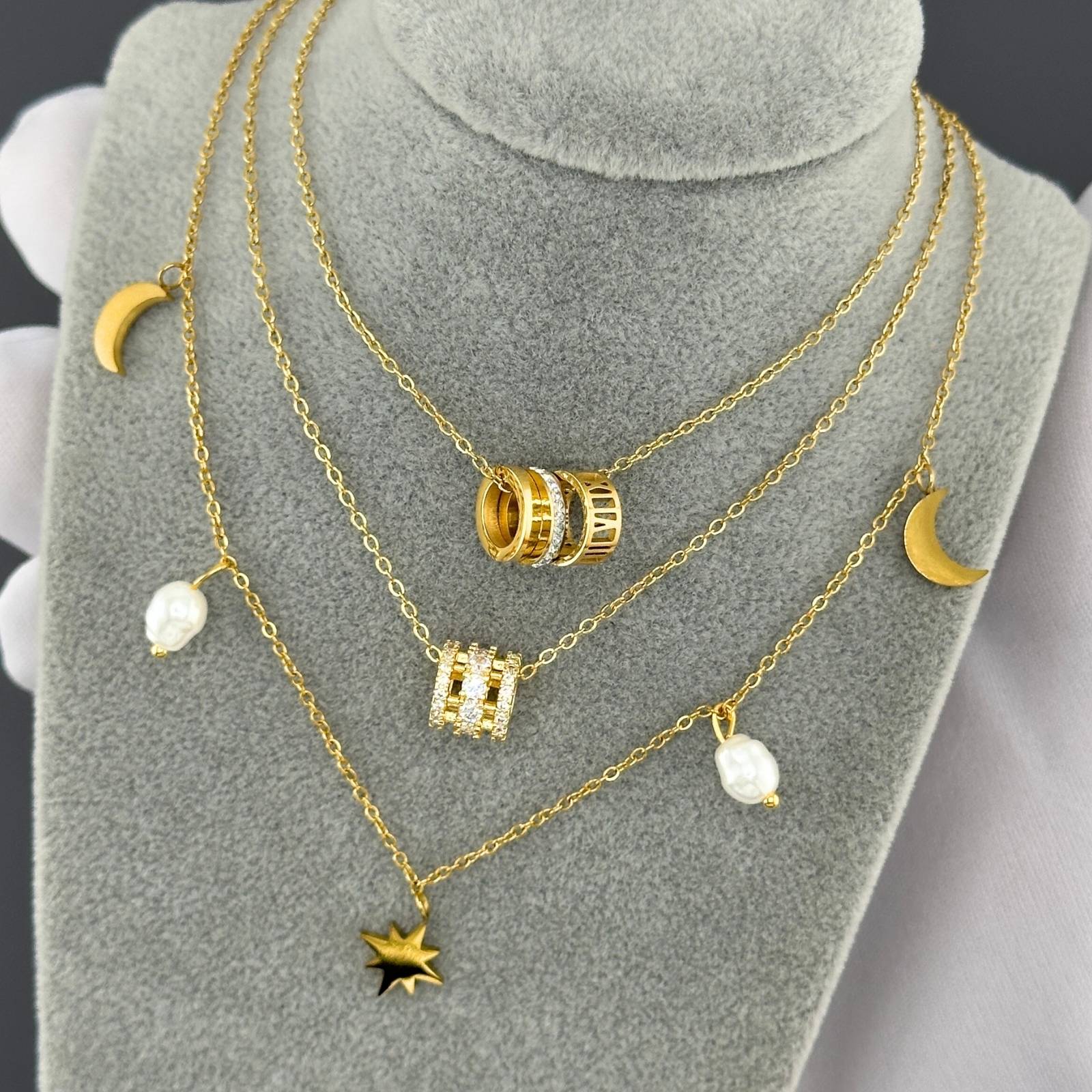 Necklace, 18K Gold Plated Steel