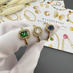 Ring, 18K Gold Plated Steel