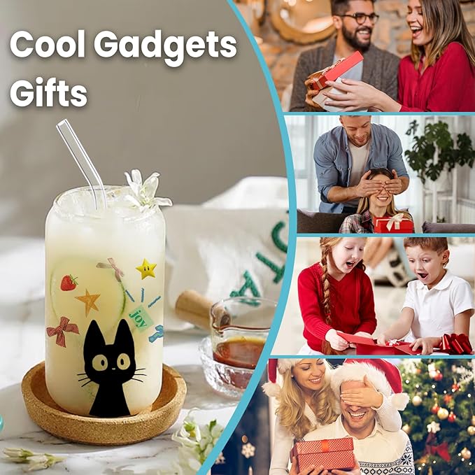 Custom Glass Cup with Lid and Straw with Photo or Text