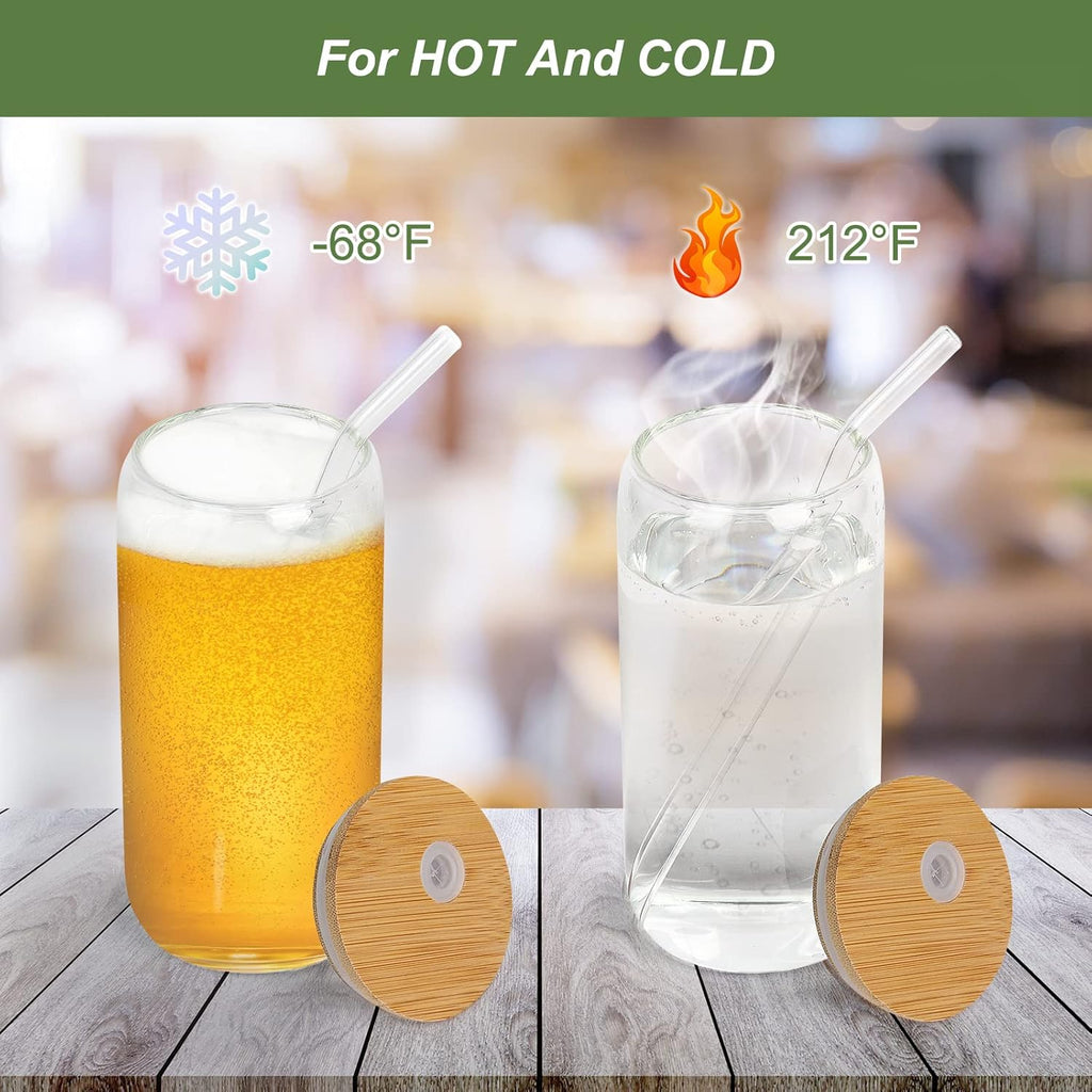 Custom Glass Cup with Lid and Straw with Photo or Text