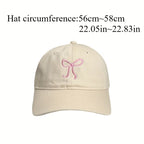 Pink Bowknot Embroidered Baseball Cap