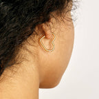 Hearts Earrings, 18K Gold Plated Steel