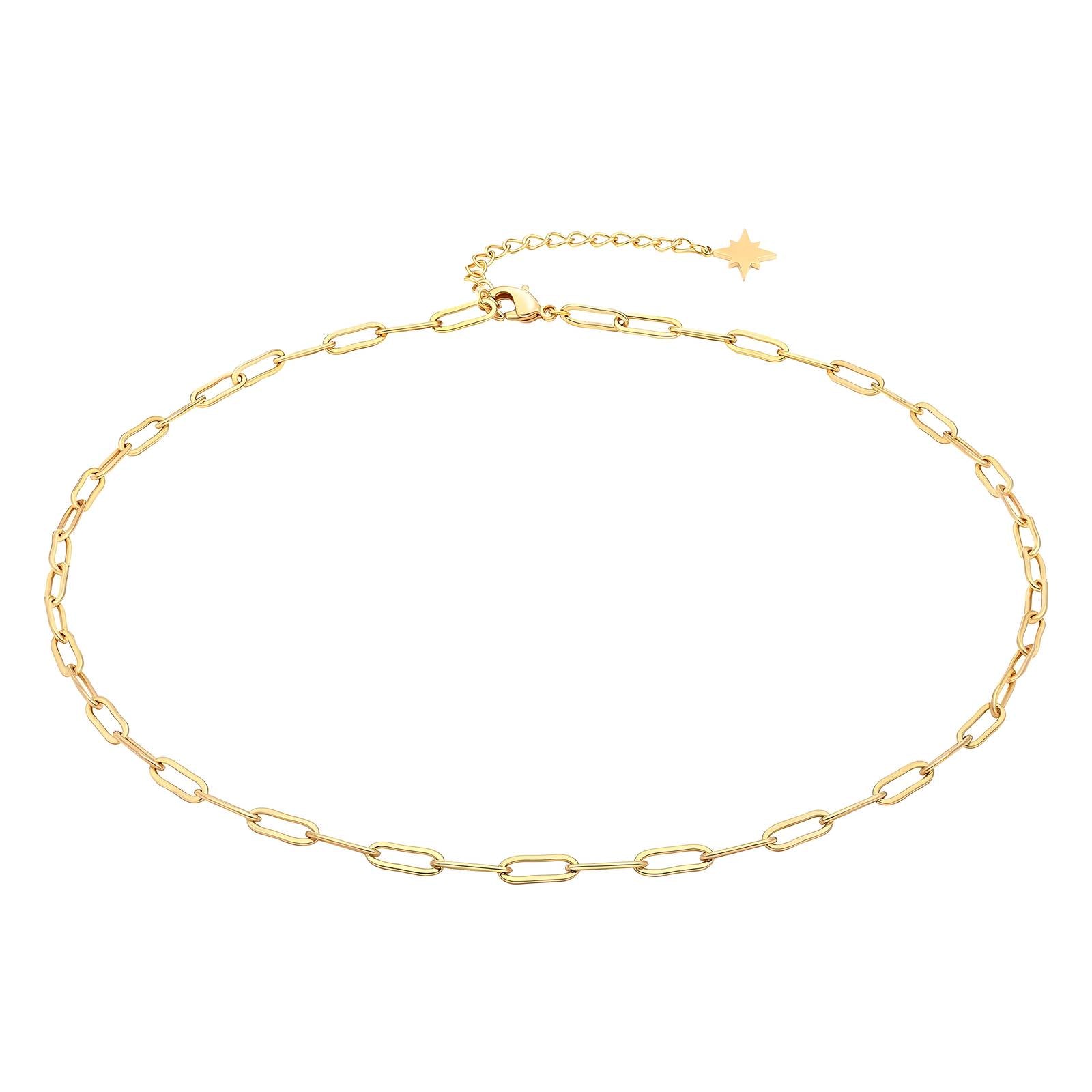 Necklace, 18K Gold Plated Steel