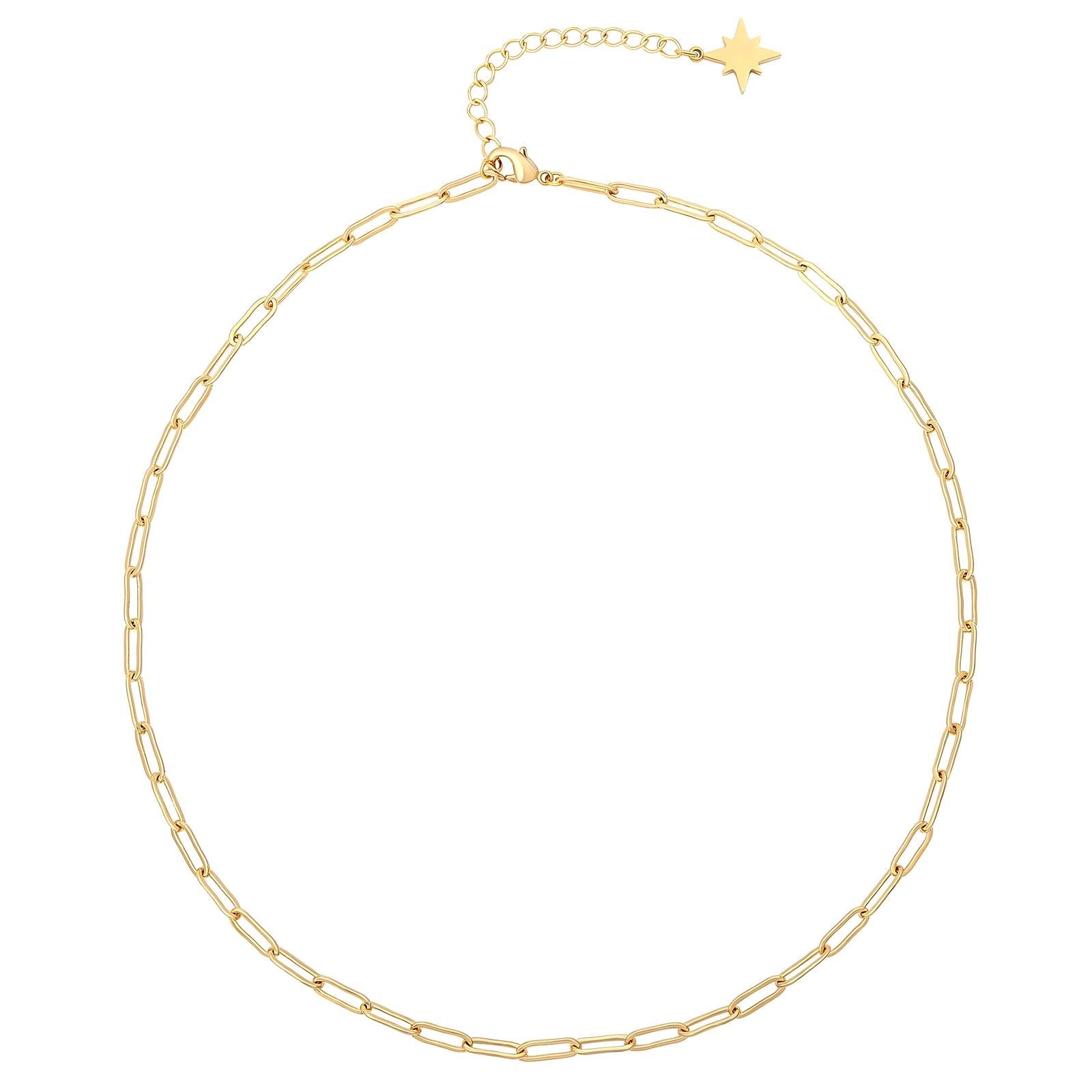Necklace, 18K Gold Plated Steel