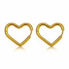 Hearts Earrings, 18K Gold Plated Steel