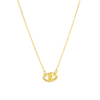 Hearts Necklace, 18K Gold Plated Steel