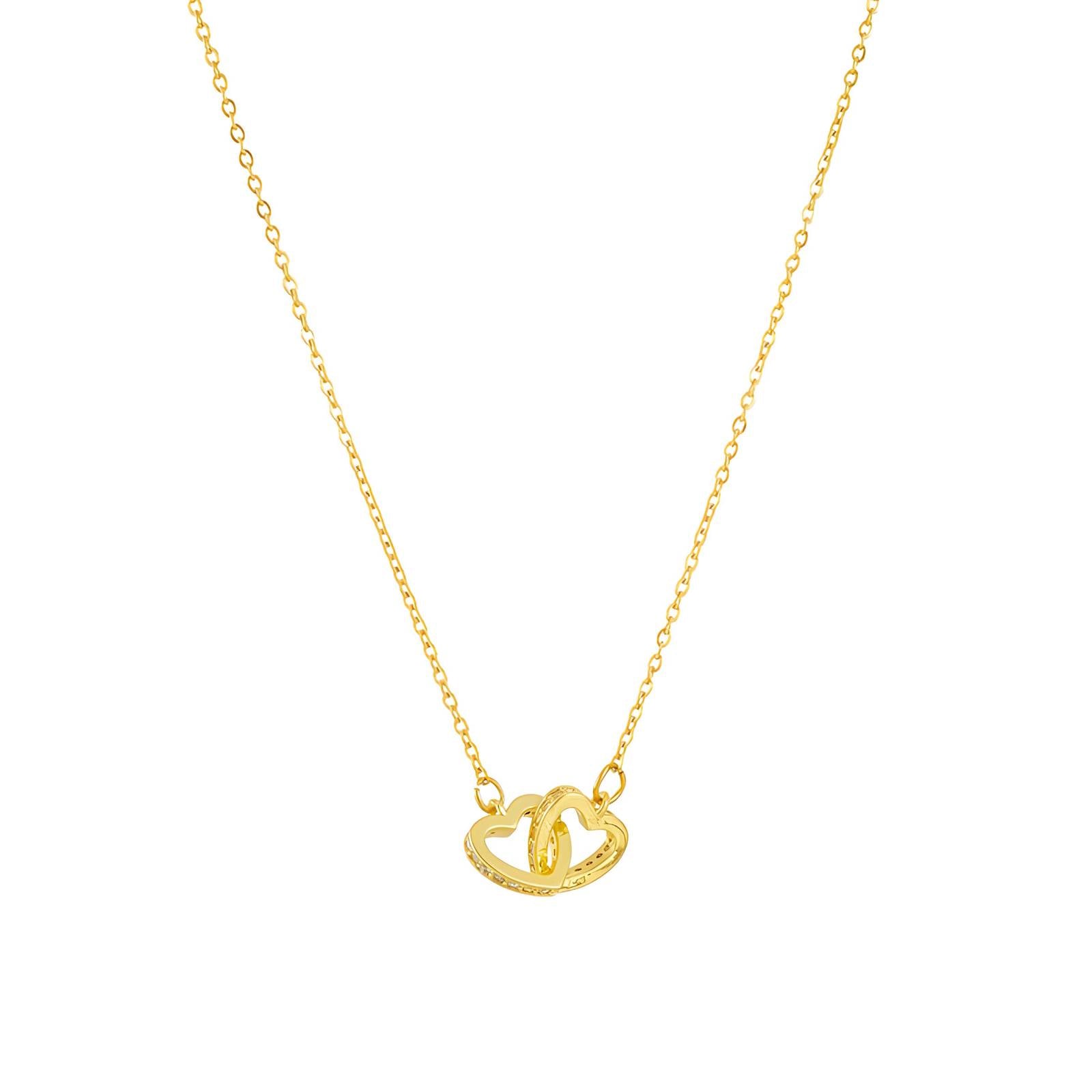 Hearts Necklace, 18K Gold Plated Steel