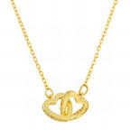 Hearts Necklace, 18K Gold Plated Steel