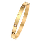 Hearts Bracelet, 18K Gold Plated Steel