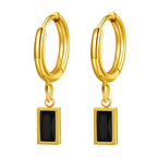 Earrings, 18K Gold Plated Steel
