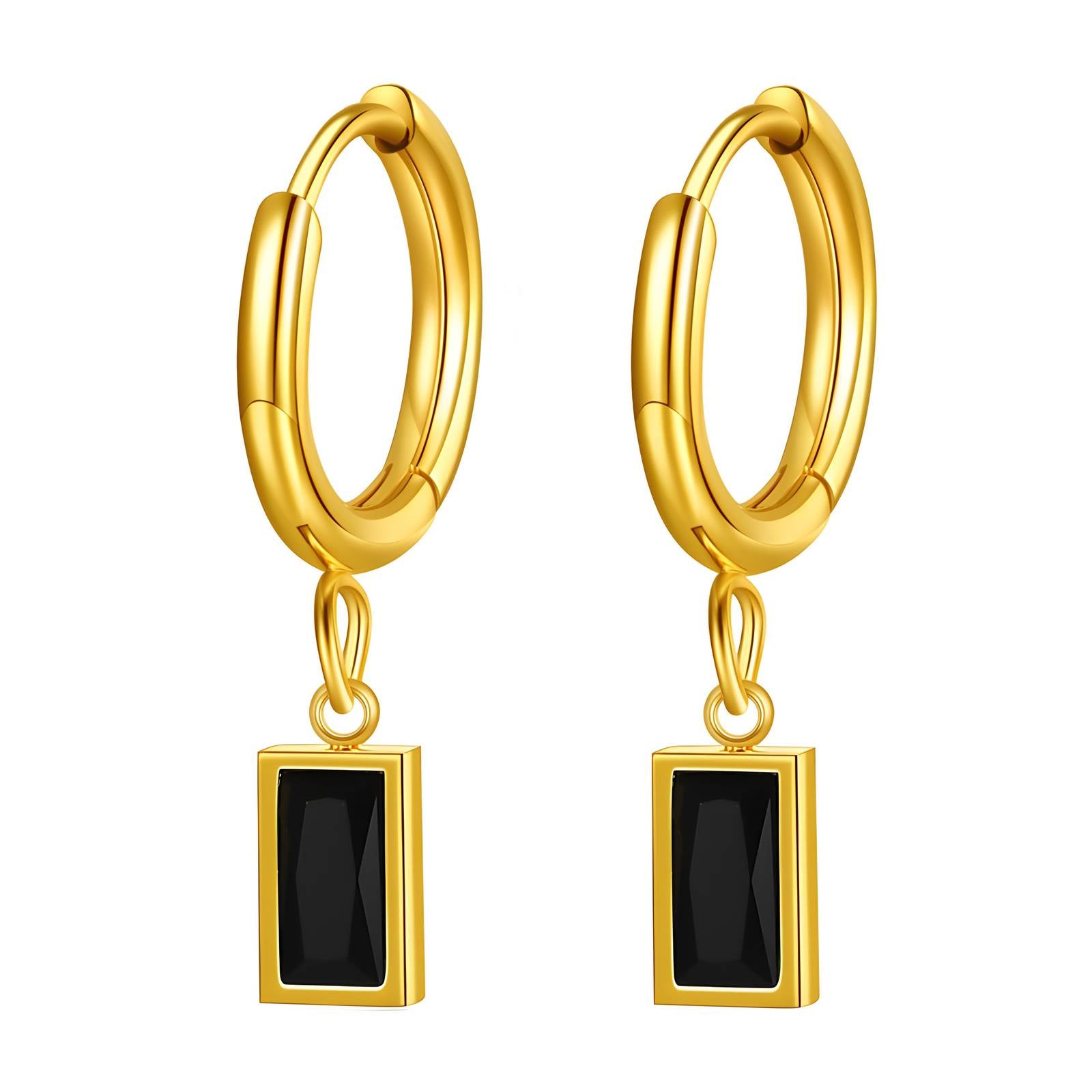 Earrings, 18K Gold Plated Steel