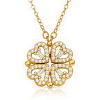 Flower Necklace, 18K Gold Plated Steel