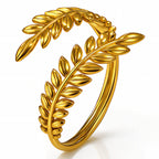 Leafs Ring, 18K Gold Plated Steel