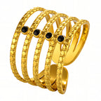 Ring, 18K Gold Plated Steel