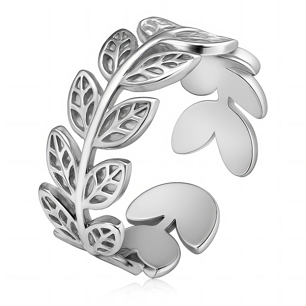 Leaves Ring, Stainless Steel