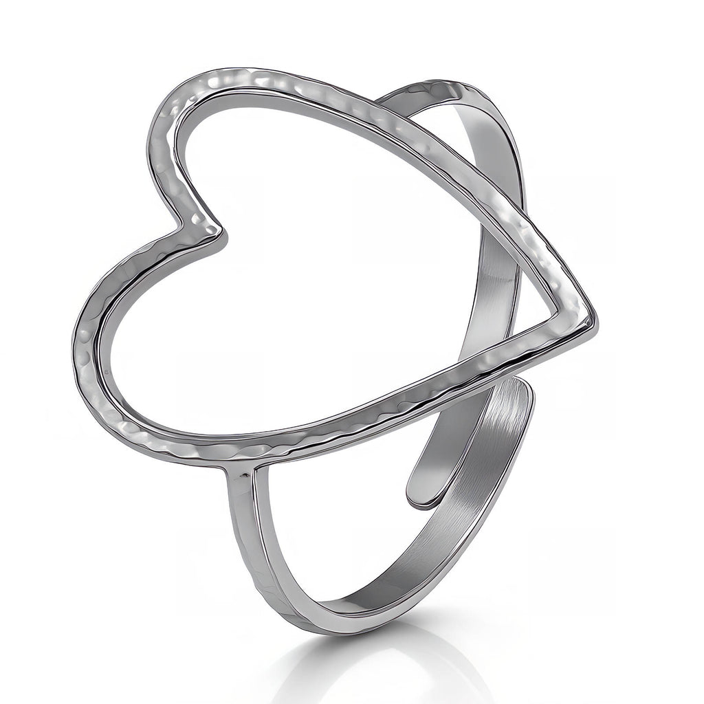 Heart Ring, Stainless Steel