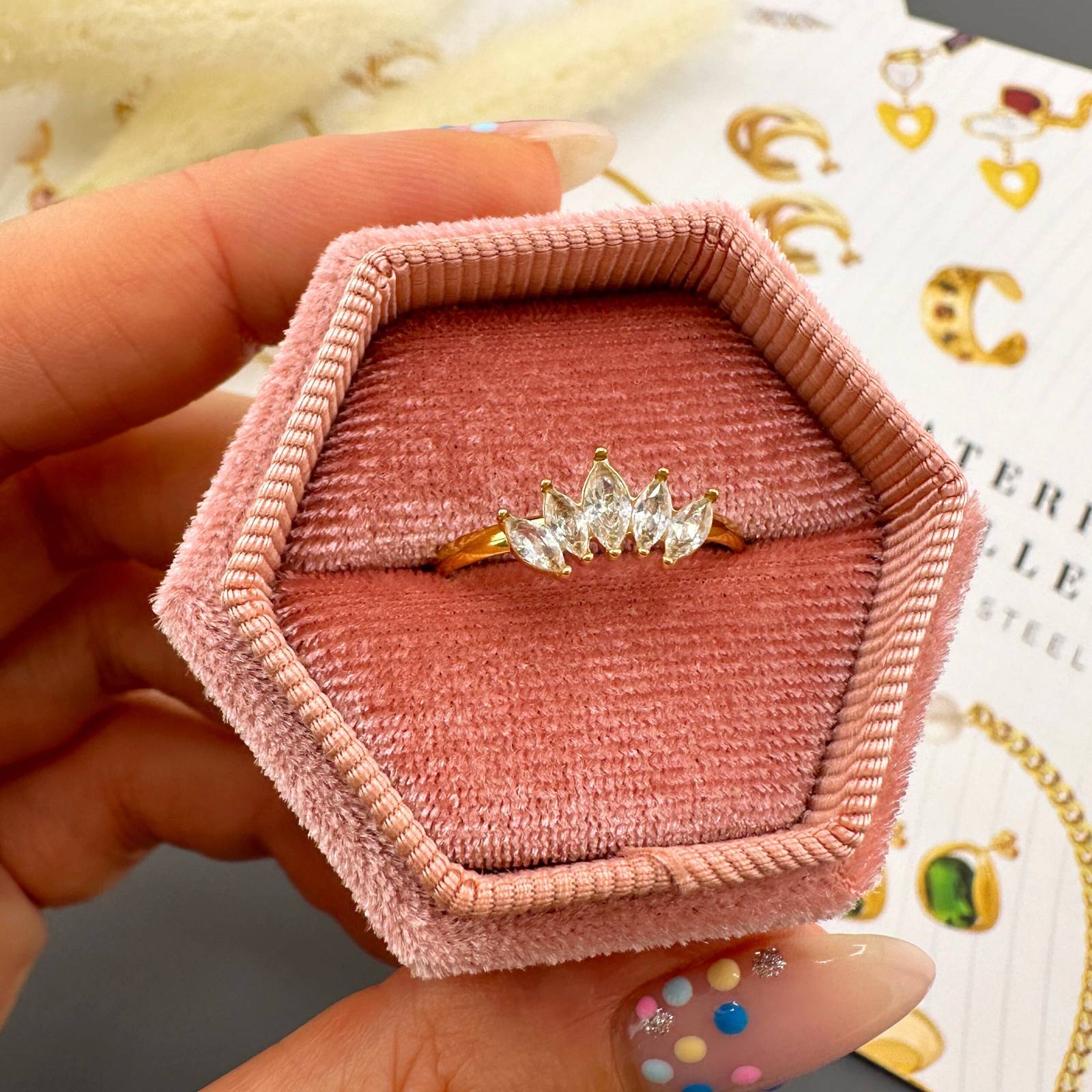 Ring, 18K Gold Plated Steel