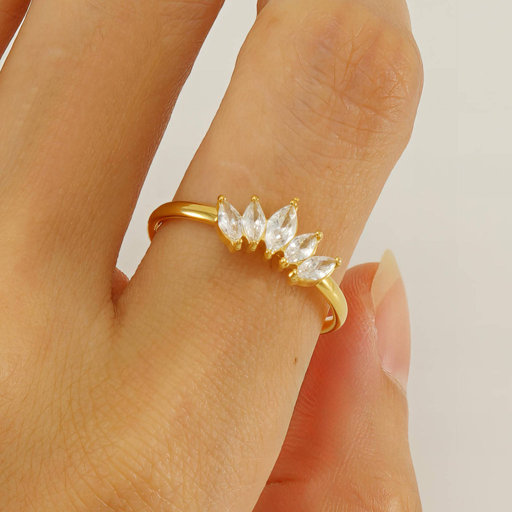 Ring, 18K Gold Plated Steel