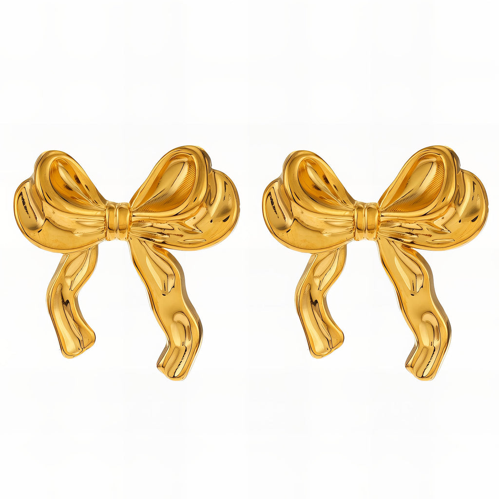 Earrings, 18K Gold Plated Steel