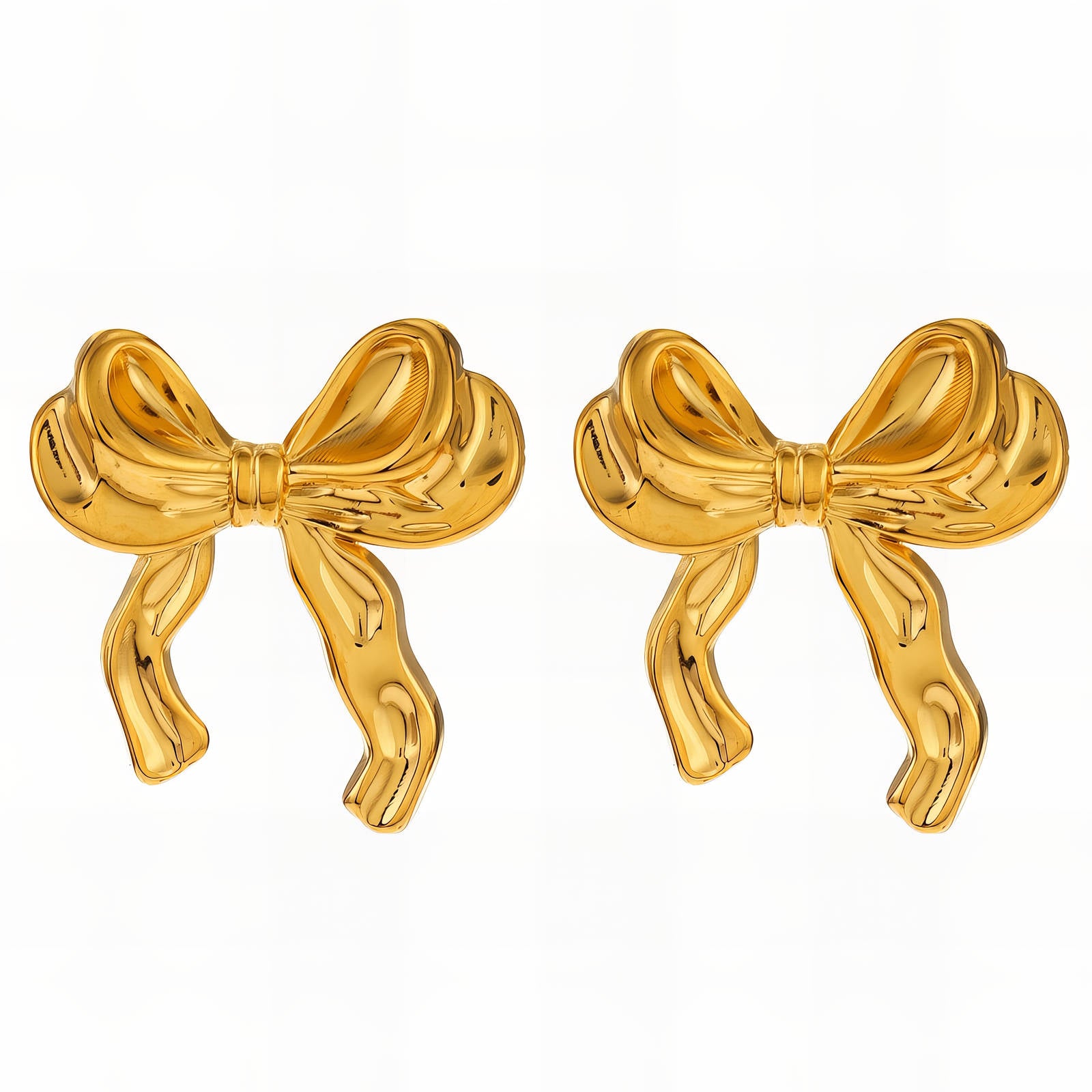 Earrings, 18K Gold Plated Steel