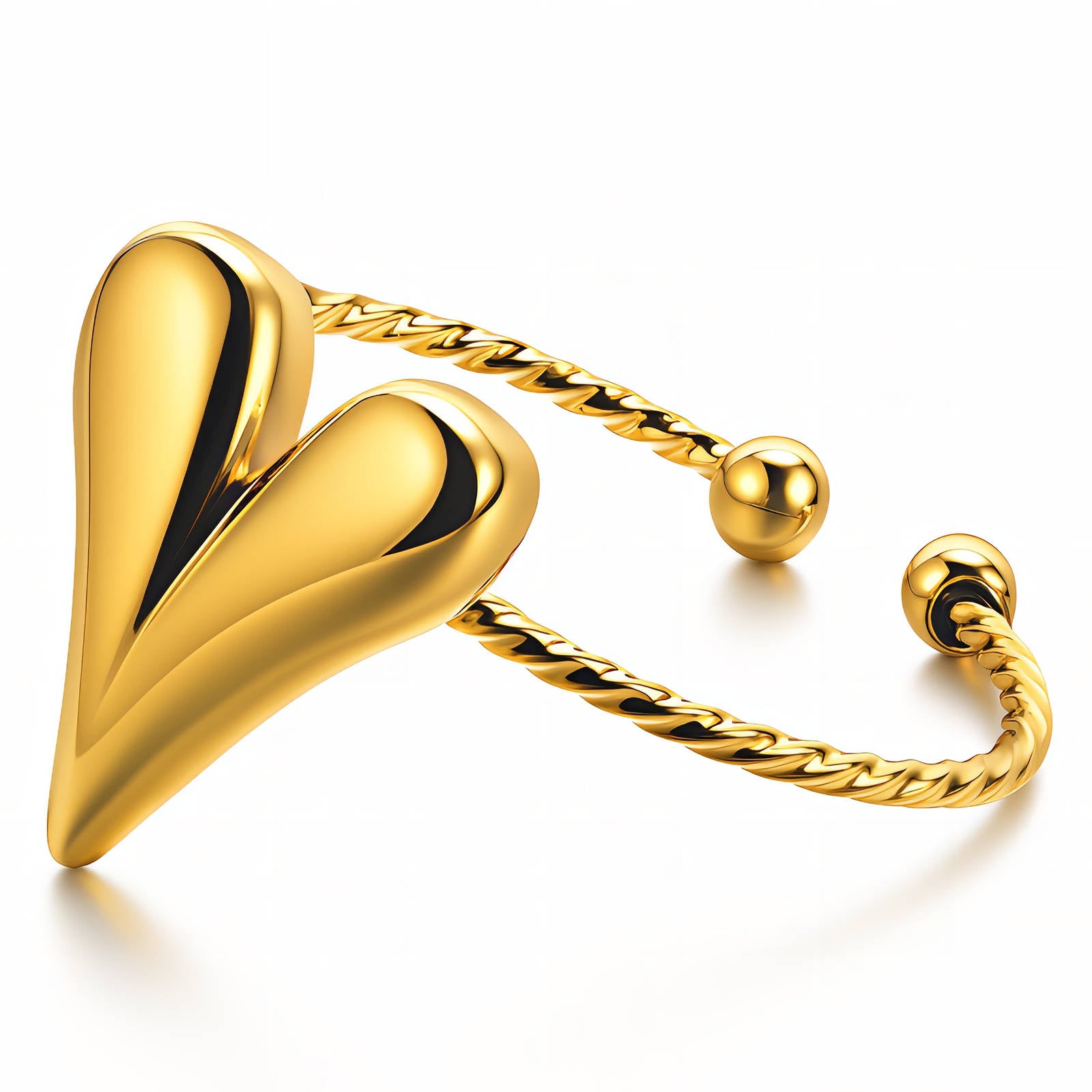 Heart Ring, 18K Gold Plated Steel