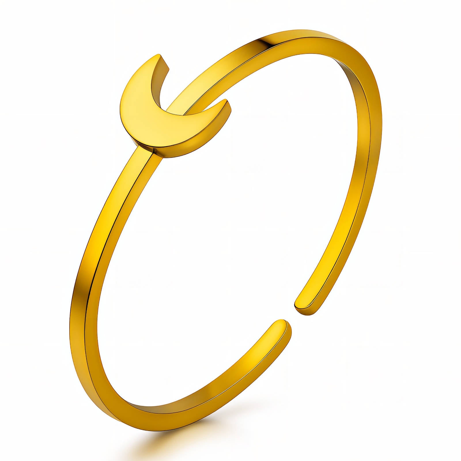Crescent Ring, 18K Gold Plated Steel