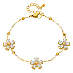 Flower Meadow Bracelet, 18K Gold Plated Steel