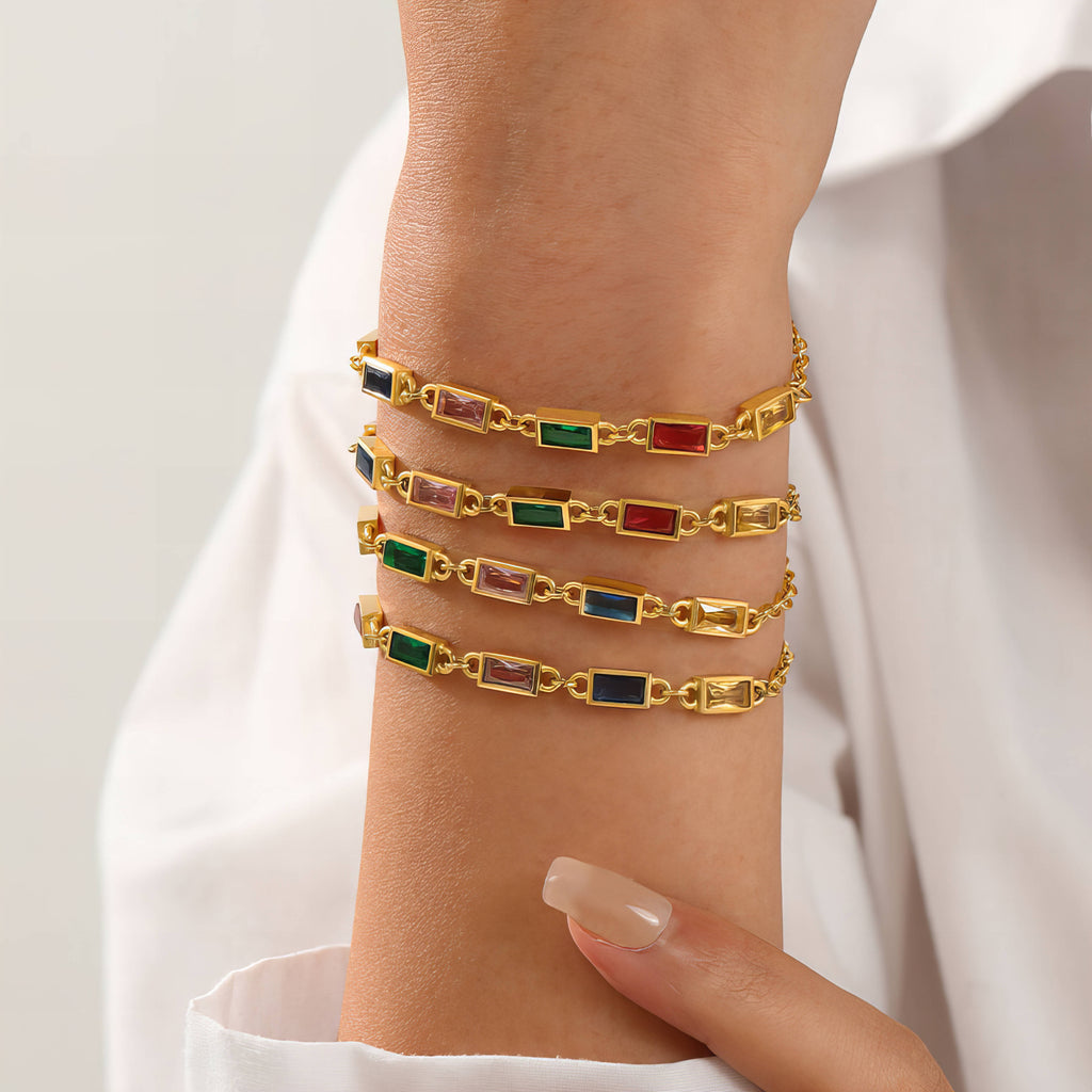 Bracelet, 18K Gold Plated Steel
