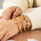 Hearts Bracelet, 18K Gold Plated Steel