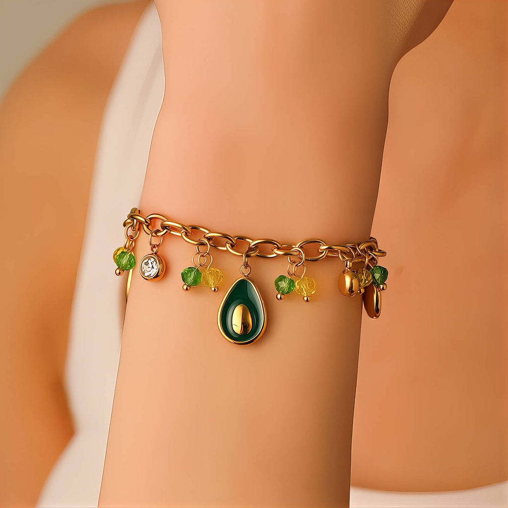 Bracelet, 18K Gold Plated Steel