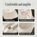 Pink Bowknot Embroidered Baseball Cap