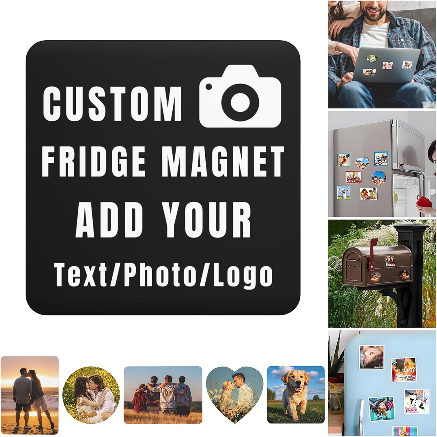 Personalized Photo Magnet - Photo, Text, Logo
