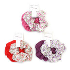 Small - Pack of 2 Floral print and plain scrunchies
