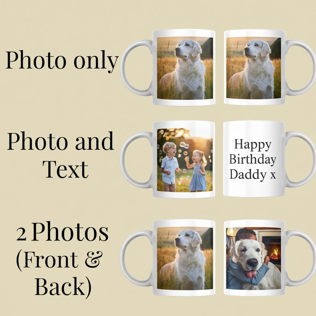 Personalised Custom Photo Mug with your text or photo