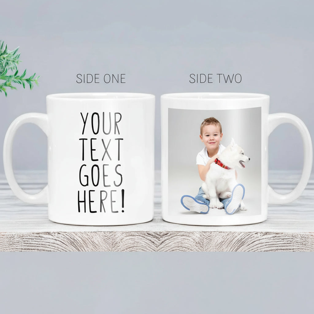 Personalised Custom Photo Mug with your text or photo