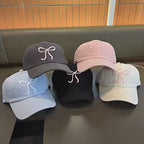 Pink Bowknot Embroidered Baseball Cap