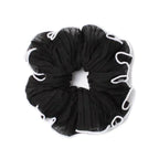 Large - Black / Cream contrast edge scrunchie
