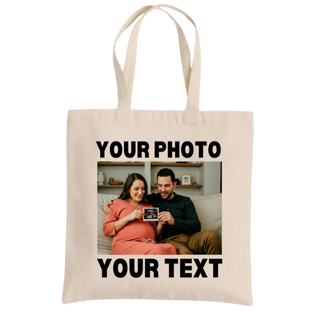Custom Cotton Canvas Tote Bag: Photo, Logo, Text